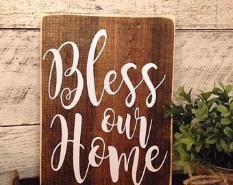 Bless our home | rustic wall decor | bless our home wooden sign | signs for the home | Housewarming gift | First home