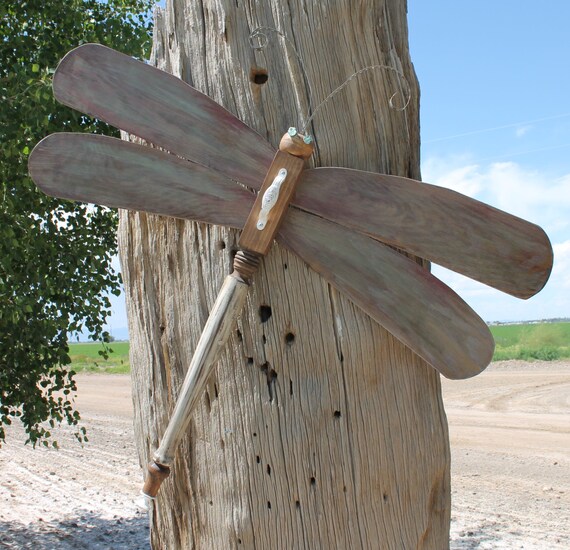 Large Wooden Dragonfly Dragonfly Wall Art by SaltgrassCandles