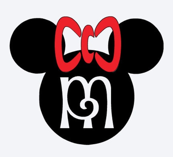 MINNIE MOUSE Custom INITIAL Vinyl Decal Picture by ATIMETOCUT