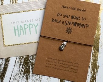 Make a Wish Bracelet / Charm Bracelet - Do You Want To Build A Snowman?