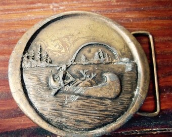 Vintage 1976 Canoe Belt Buckle