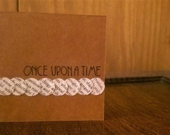 Handmade Card - blank cards - Once Upon A Time - book card - brown kraft card - birthday card