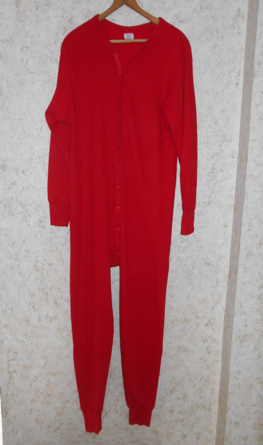 Vtg 70s Red Long Johns Underwear Logger 49s Arctex Costume