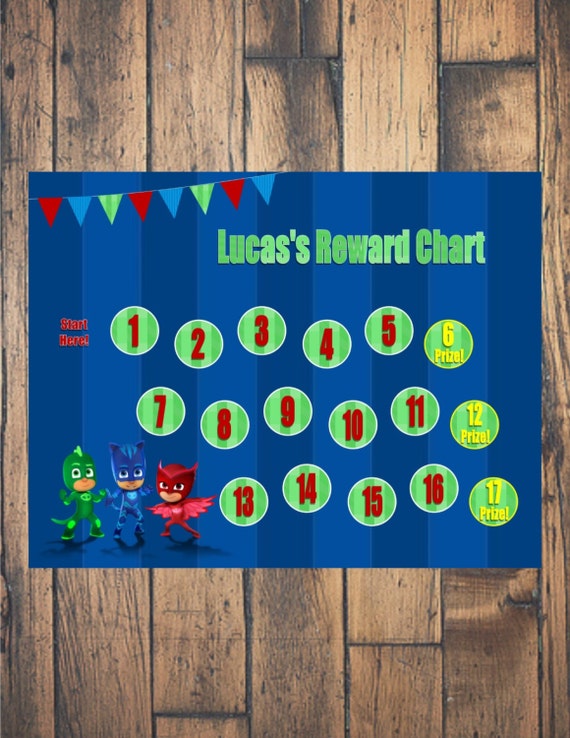 sticker chart frozen printable Digital Download PJ Files Chart or Masks Reward PDF