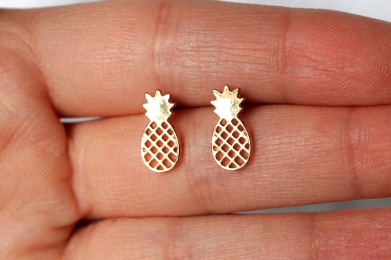 small pineapple gold studs