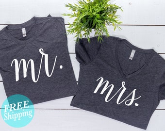 Mr and Mrs Shirt Set,Honeymoon shirts,Mr and Mrs T-shirts,Wifey shirts, Hubby Shirts, Wedding gifts,Couples shirts, Wifey tee, Hubby tee