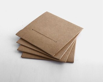 SALE : Recycled 350g Rigid Kraft Paper 3 CD Sleeves - 10pcs (Flat open style with Pressed-line for easy folding)