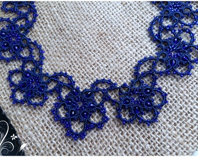 Bridal Tatting - Frivolite Necklace and Earrings Set - Tatted Lace