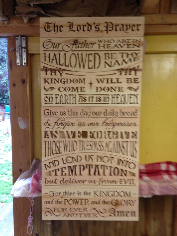 The Lords Prayer scroll saw plaque by MountNobleWoodWorks on Etsy