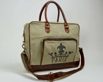 Paris Satchel ~ Leather Satchel ~ Canvas Satchel ~ Organic Satchel ~ Womens Satchel ~ Paris Messenger Bag ~ Women messenger bag