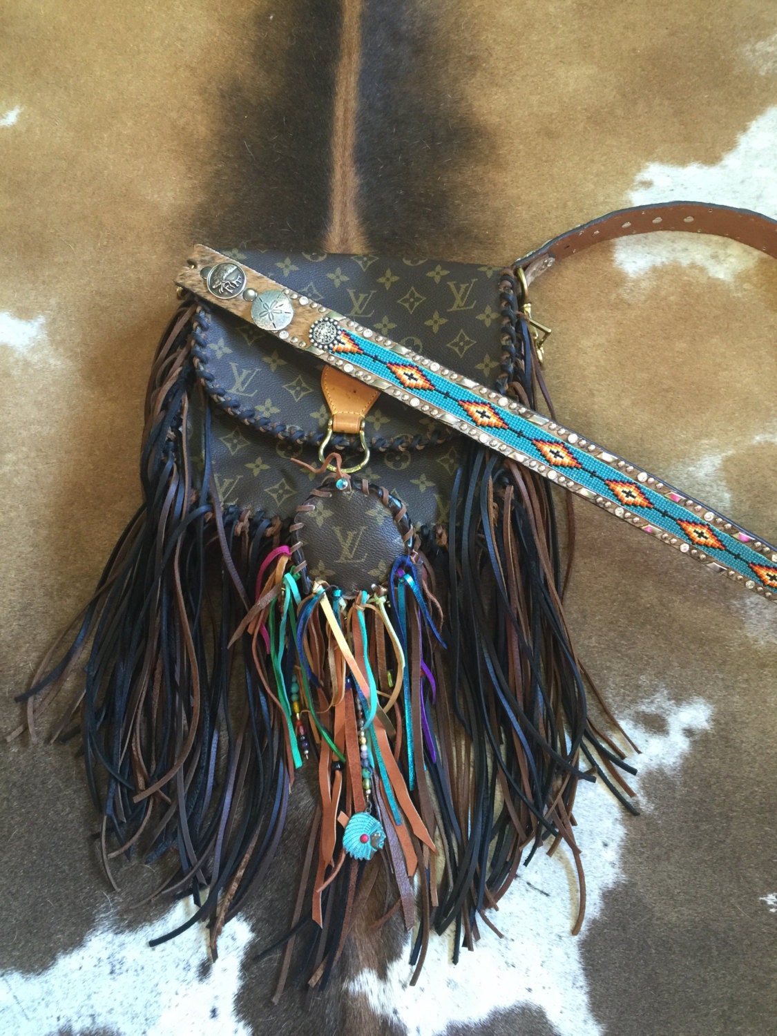 VINTAGE SWAG Fringed Boho Vintage Louis Vuitton by VintageSwagCo