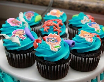 Fondant Bubble Guppies Inspired Cupcake or Cake Toppers