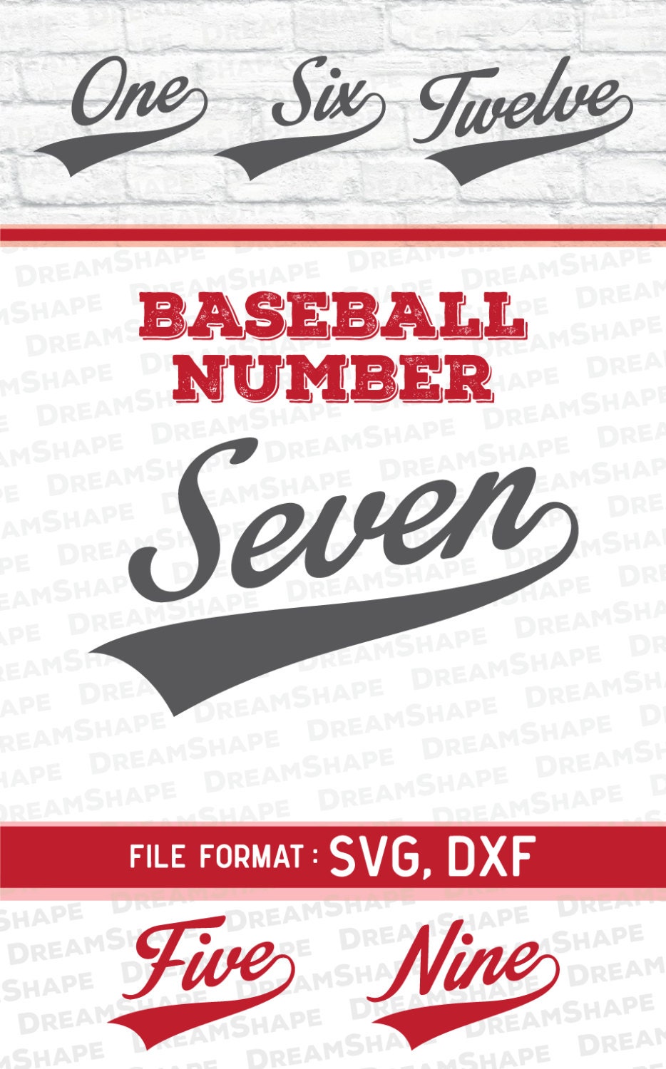 Download SVG One To Twelve Baseball Numbers Cut Files Baseball Number