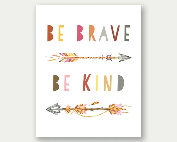 Items similar to Be Brave Be Kind Printable, Be Brave Print, Be Kind ...