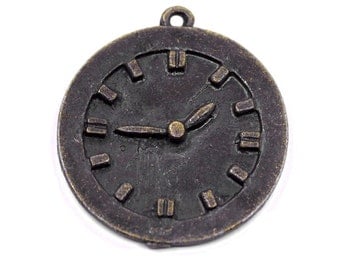 2 Bronze Pocket Watch Charms | Bronze Pocket Watch Pendant, Pocket Watch, Bronze Watch Charms, Bronze Watch Pendant, Pocket Watch Jewelry