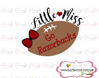 Little miss Go Razorbacks SVG, DXF, EPS cut file girls svg kids svg baby cut file baby svg sayings svg baseball cut file football svg