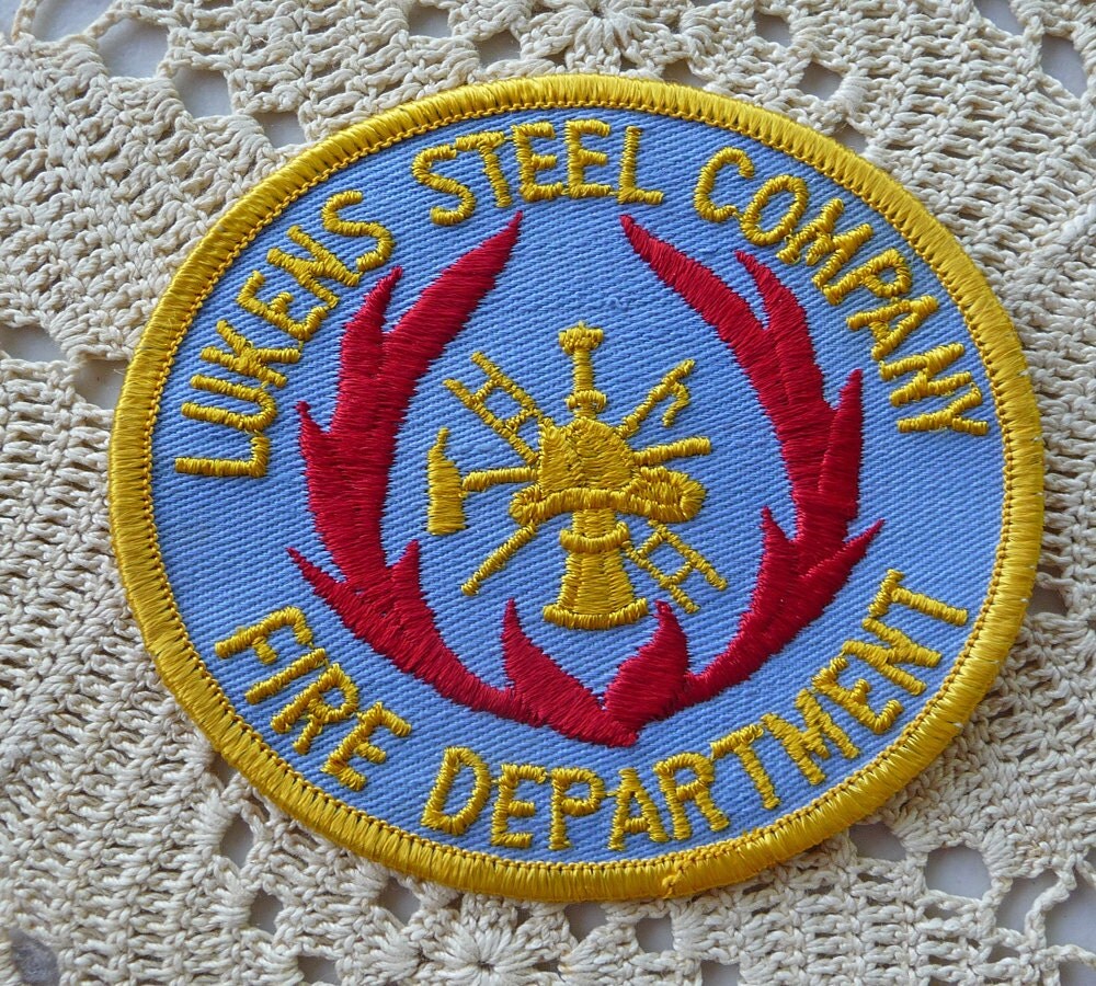 Old Fire Department Patch Lukens Steel by GreatMarshTreasures