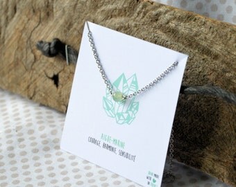 Aquamarine necklace stainless steel