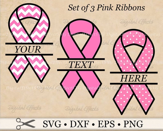 Download SPLIT MONOGRAM Breast Cancer Awareness Ribbon Svg Png Eps