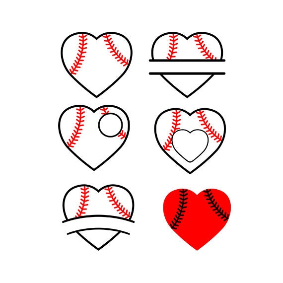 Baseball heart svg Cutting Template baseball digital files