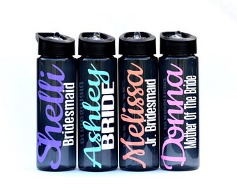 Personalized bridesmaid tumbler, Bridesmaid water bottle, bridal party tumblers, junior bridesmaid, personalized flower girl gift