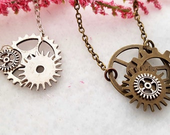 Bicycle Gears Necklace, Steampunk Jewelry, Bike Gear Necklace, Steampunk Necklace, Cyclist Gift, Team Coach Gifts, Cycling Gears Charms