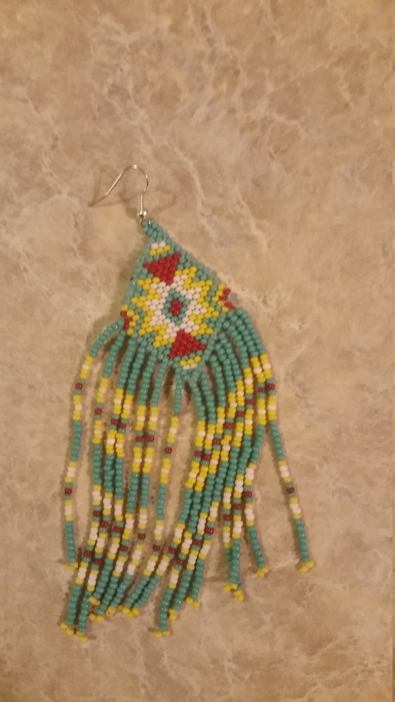 Native American earrings by BeadsForBlessing on Etsy