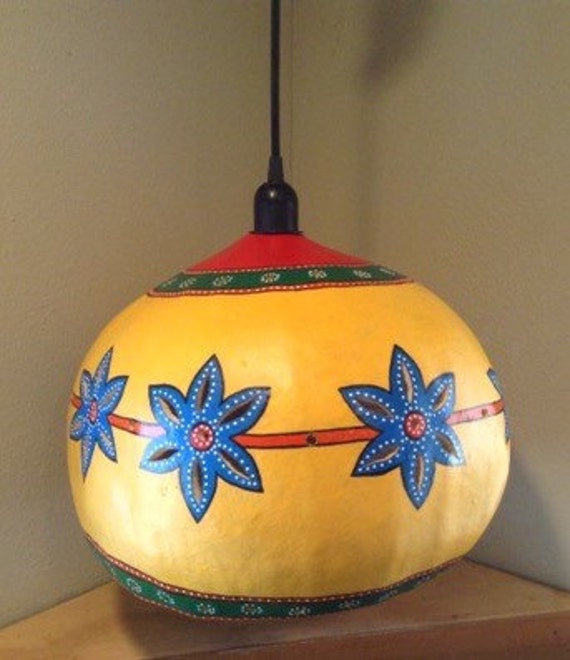 Colorful Bushel Basket Gourd Lamp