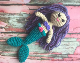 Mermaid Crochet Pattern- ocean, fantasy, purple