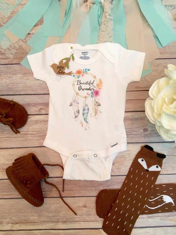 Boho Baby Clothes Dream Catcher Baby Onesie® Hippie Baby