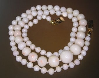 Vintage Angel Skin Coral Necklace with it's original 14k clasp
