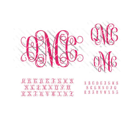 Download Interlocking Vine Monogram Font download layered by OhMyCuttables