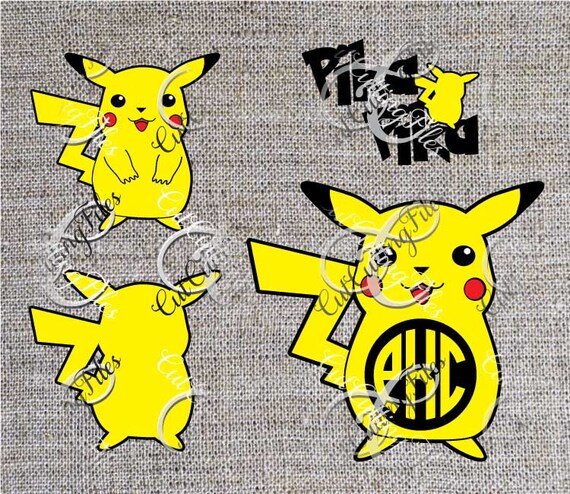 Download Pikachu Pokemon Monogram Frame Pika Pika svg by ...