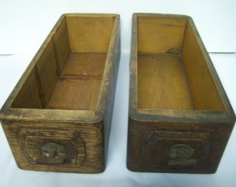 Vintage Sewing Machine Drawers, Two Wooden Drawers, Upcycle Drawers, Standard S.M. Co, Many Uses, As Found, Metal Pulls
