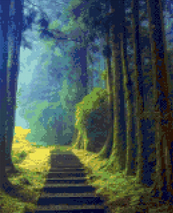 Forest Path Cross Stitch pattern PDF Instant Download
