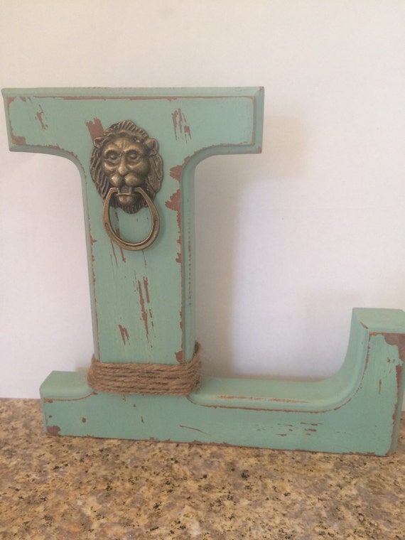 Large letter L wall or shelf decor