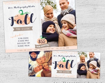 Fall Mini Session Template, Facebook Timeline, Facebook Cover, Fall Marketing Board, Autumn, Photoshop Template for Photographers - 07-006