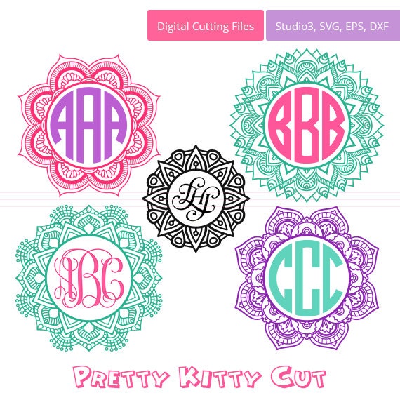 Download Mandala SVG Circle Monogram Frames Instant Download Cut ...