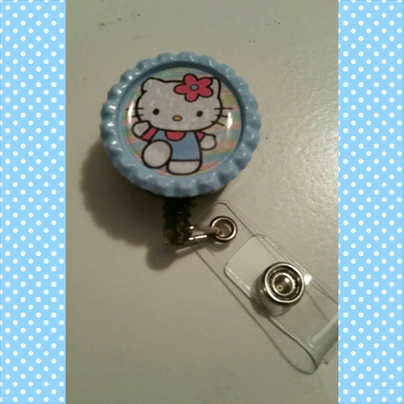 Blue Hello Kitty Badge Holder by BadgerellaBoutique on Etsy