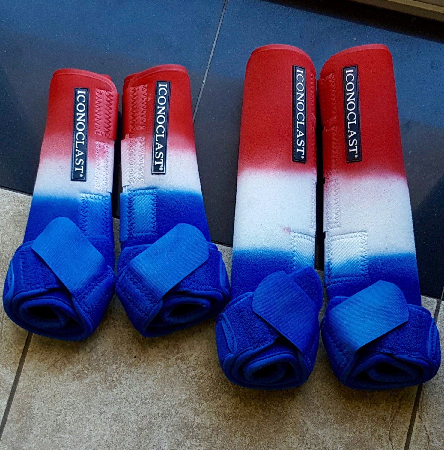 Red White and Blue Horse Boots Custom Iconoclast by byKnAFarms