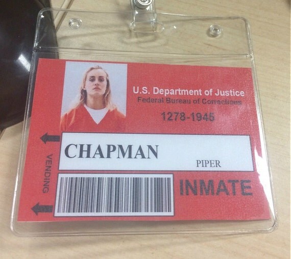 Orange Is The New Black Prison Name Badge by PaigeFaithh on Etsy