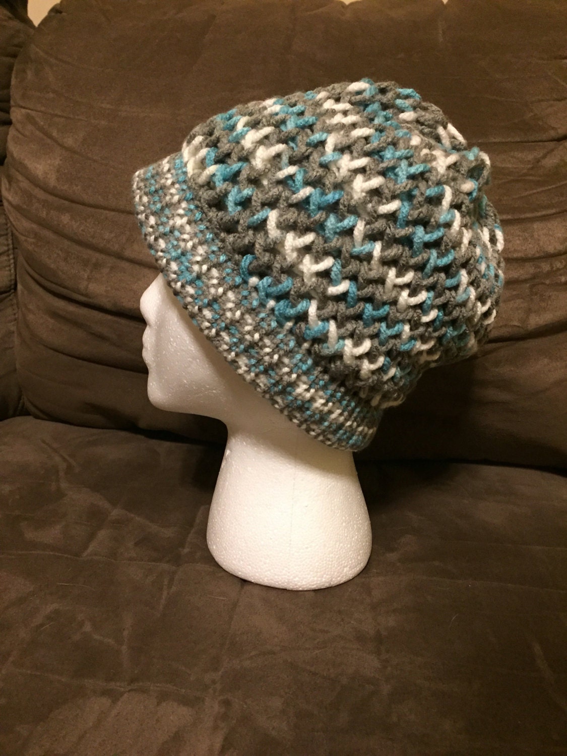 Adult Handmade Loom Knit FigureEight Stitch Beanie 24