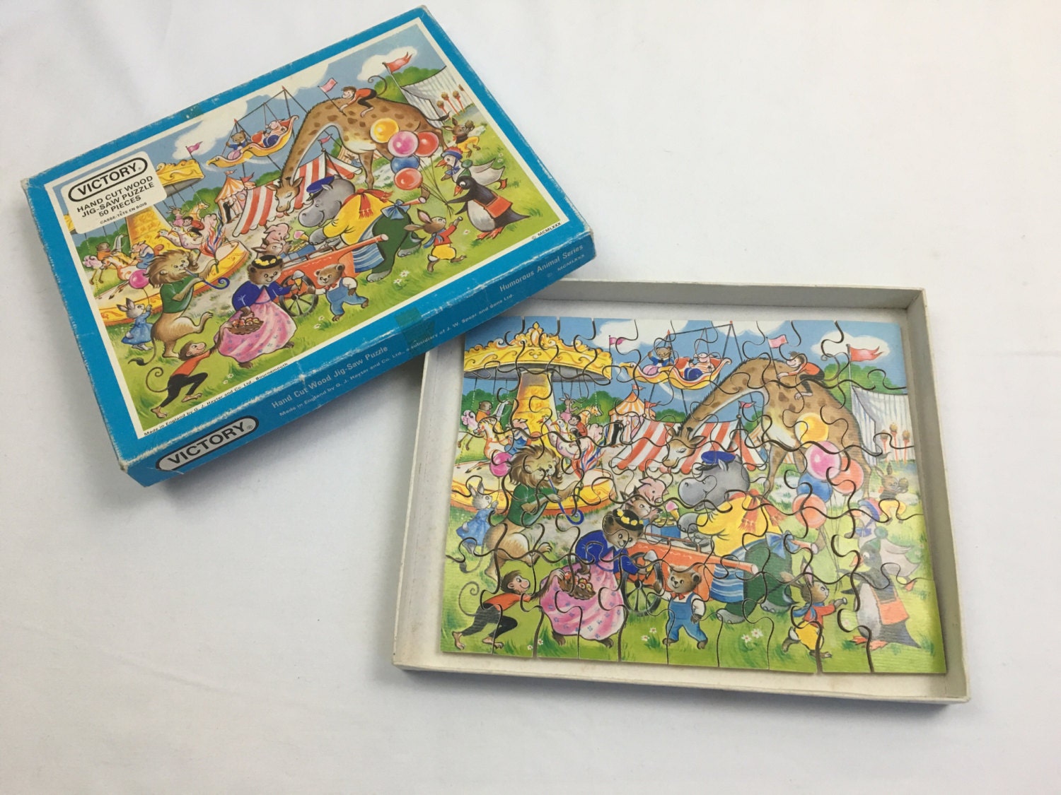 Vintage jigsaw puzzle wooden 80s 1980s by TheSecretSpyGlass