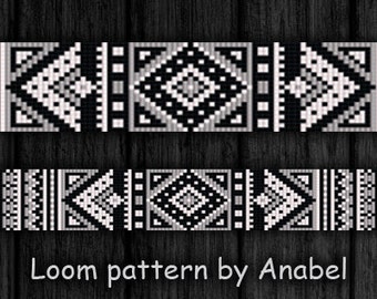 Bead loom pattern Square stitch pattern Loom bracelet pattern Beading pattern #137 Beaded cuff pattern Beadwork pattern Loom beading Ethnic