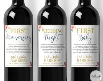 Wedding Milestones, Labels, Wine Labels, Wedding Gift, Thoughtful Wedding