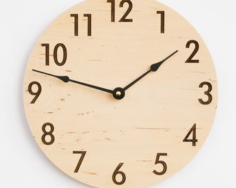 Modern Clock, Rustic Style, Large Clock, Large Wall Clock, Wooden Wall Clock, Kitchen Clock, Dining Room Clock, Wood clock