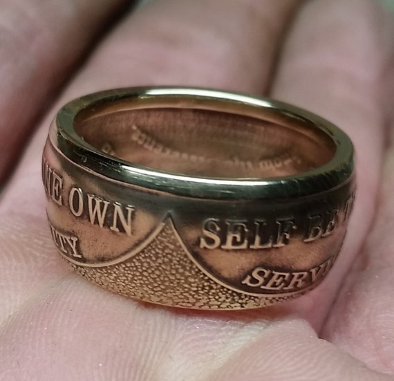 Ring made from an AA 12 Step Recovery Medallion by FlipForItRings