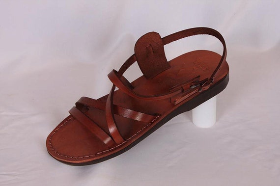 Jesus sandals strappy model for women genuine leather