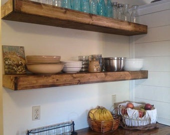 Wood Floating Shelves | Rustic Shelf | Farmhouse Shelf | Floating Shelf | Reclaimed Wood Floating Shelf | Handmade Shelf | Wood Wall Shelf