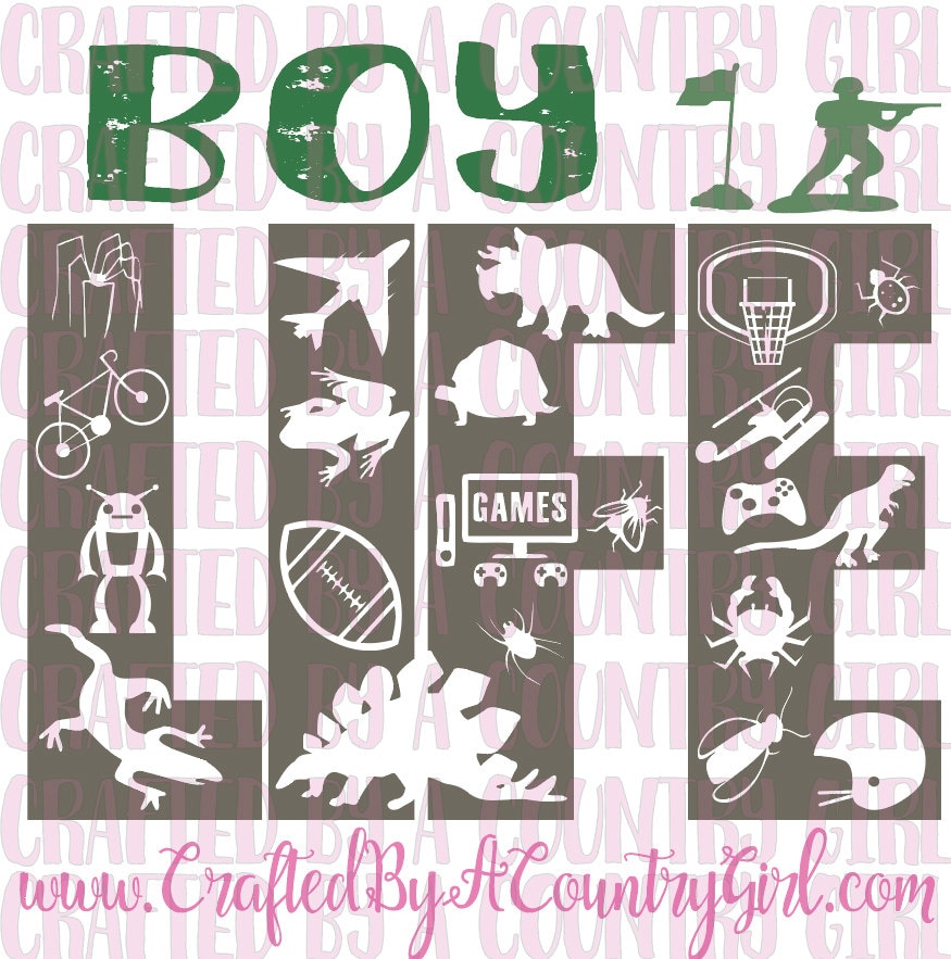 Boy Life SVG vinyl cut file dinosaur by CraftsByACountryGirl